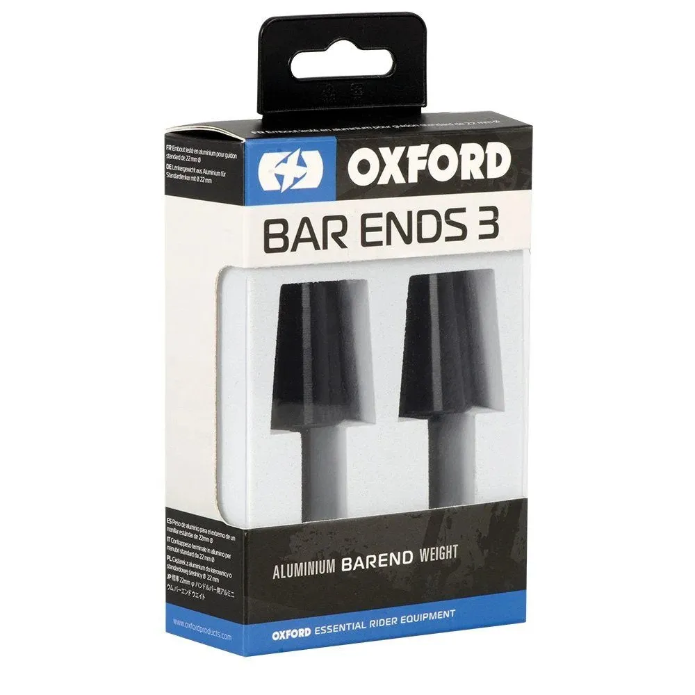 Aluminium Barend Weight Oxford Bar Ends 3, Black, 2 pcs