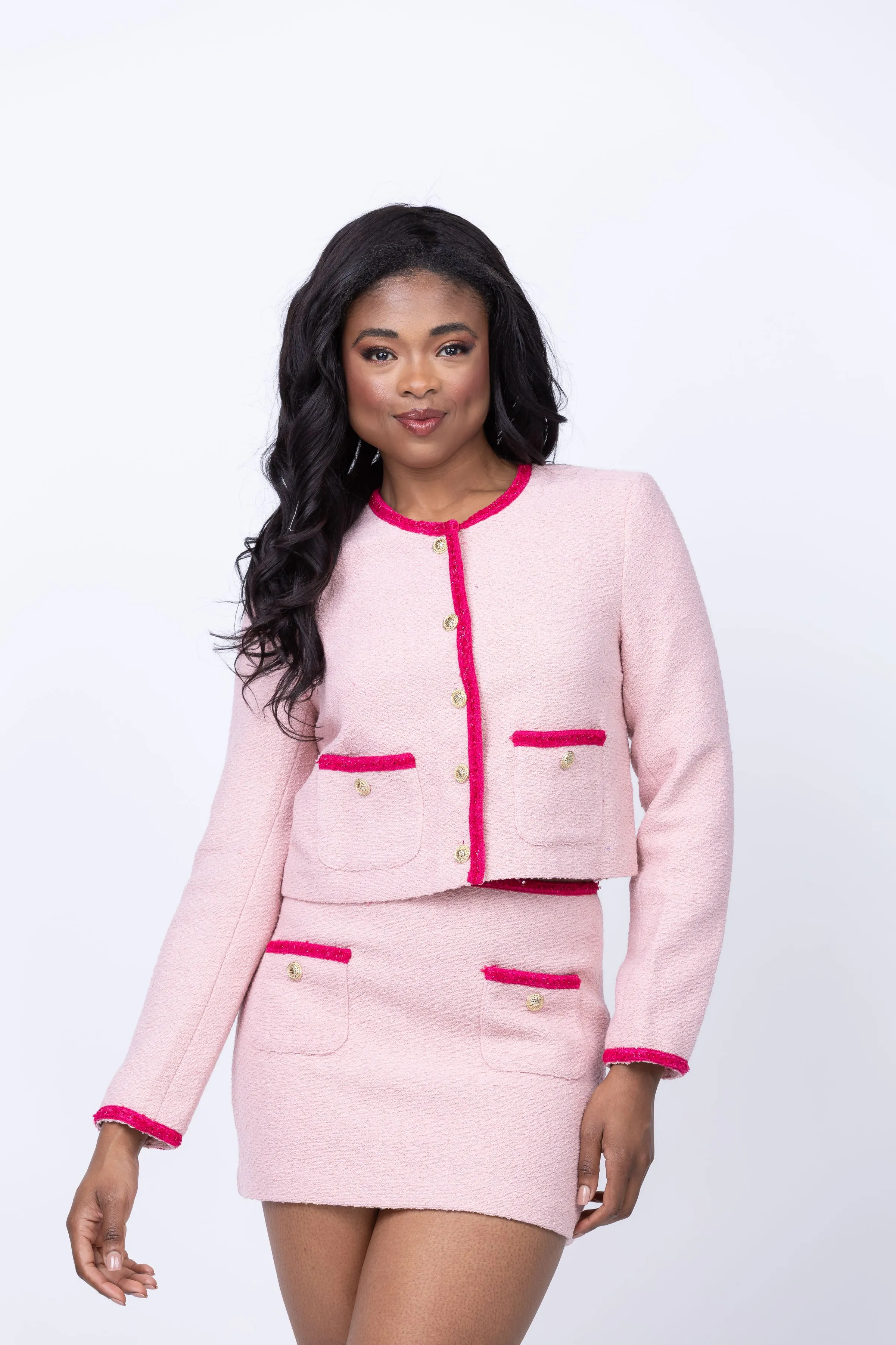 Amanda Uprichard Braswell Jacket in Light Pink / Pink