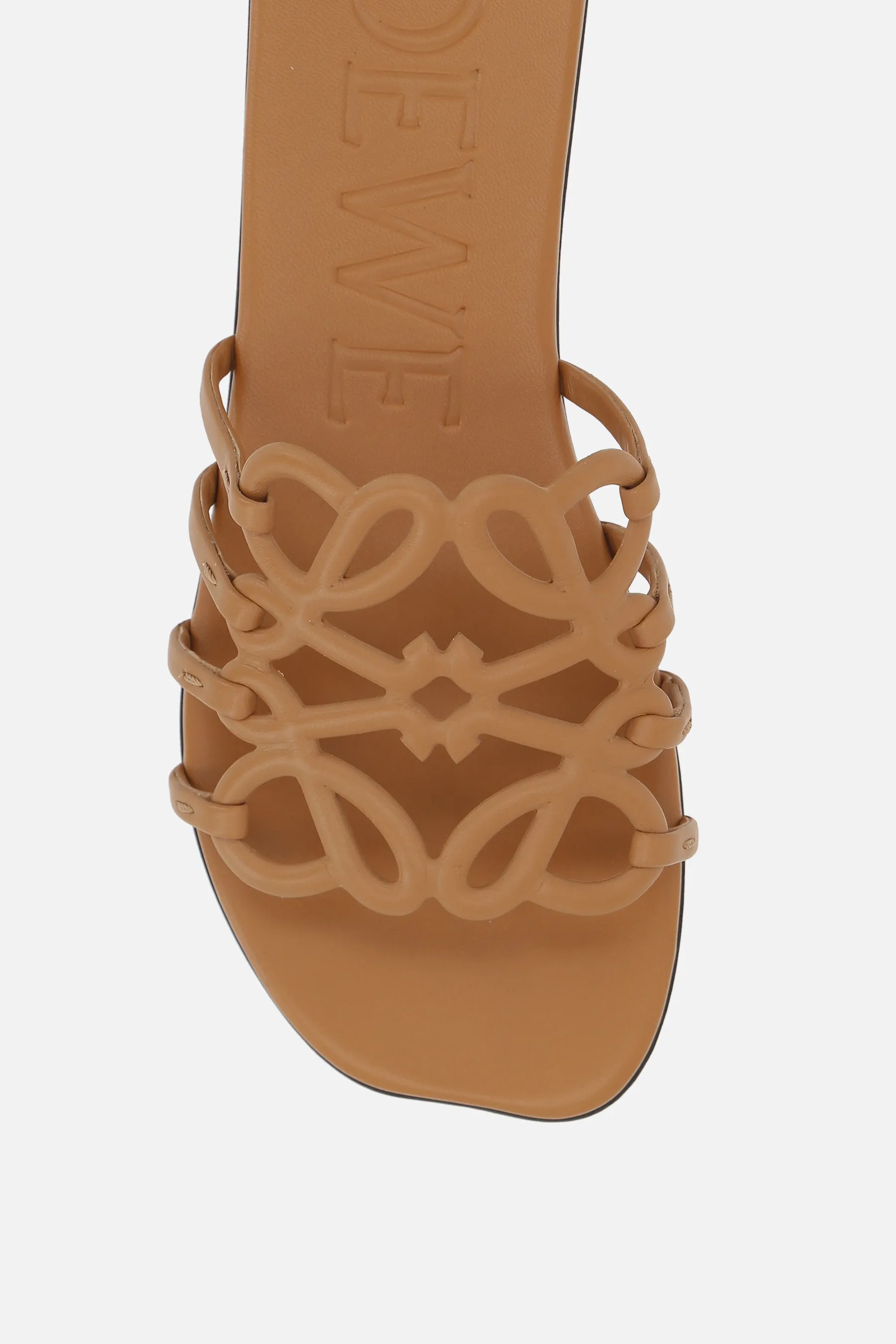 Anagram Petal slide sandals in smooth leather
