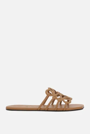 Anagram Petal slide sandals in smooth leather