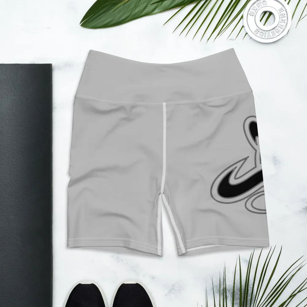 Athletic Apparatus Grey 2 Black logo White stitch Yoga Shorts