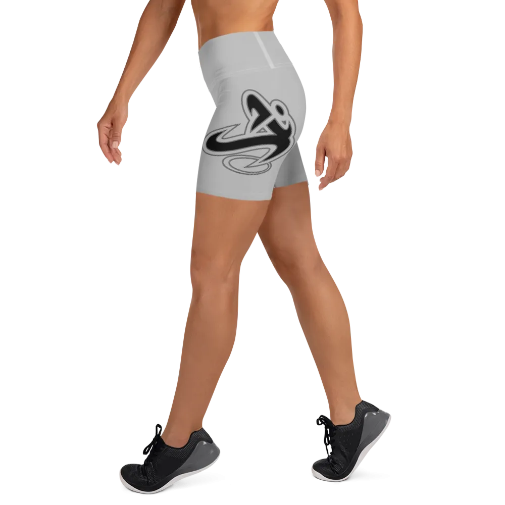 Athletic Apparatus Grey 2 Black logo White stitch Yoga Shorts