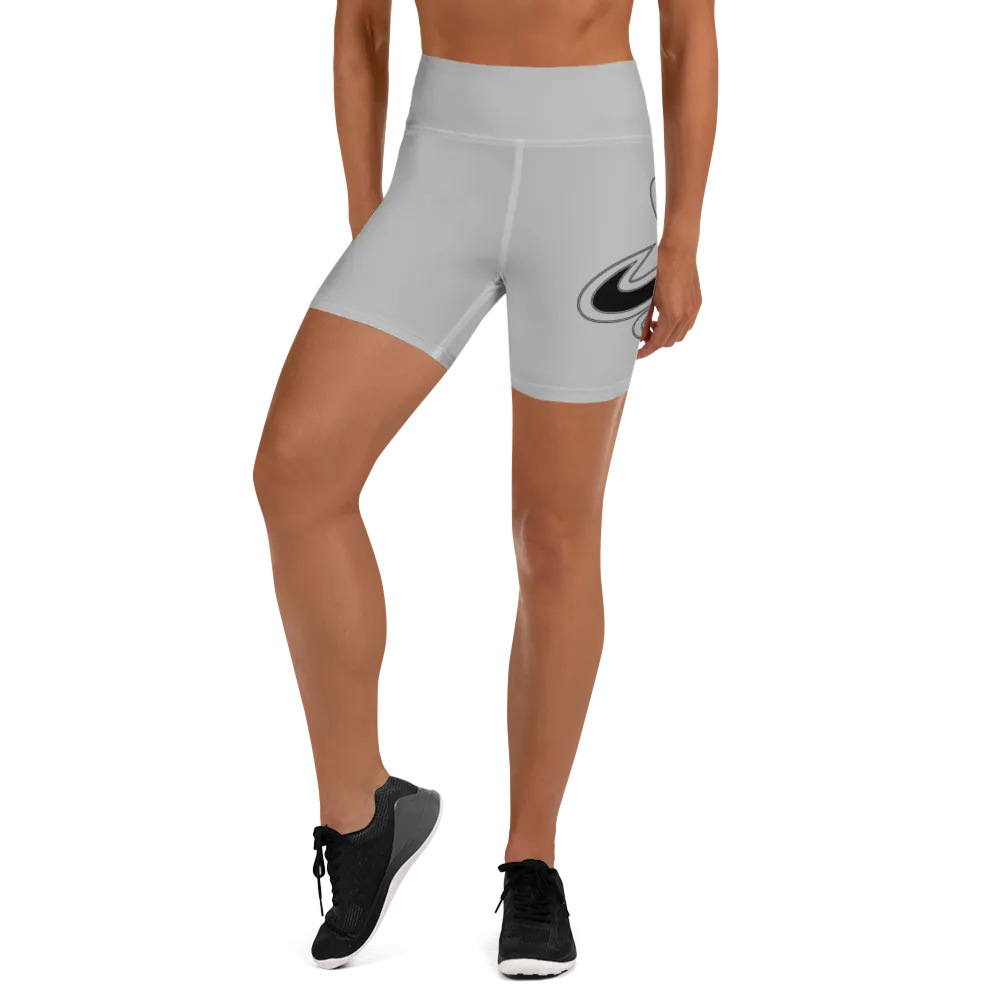 Athletic Apparatus Grey 2 Black logo White stitch Yoga Shorts