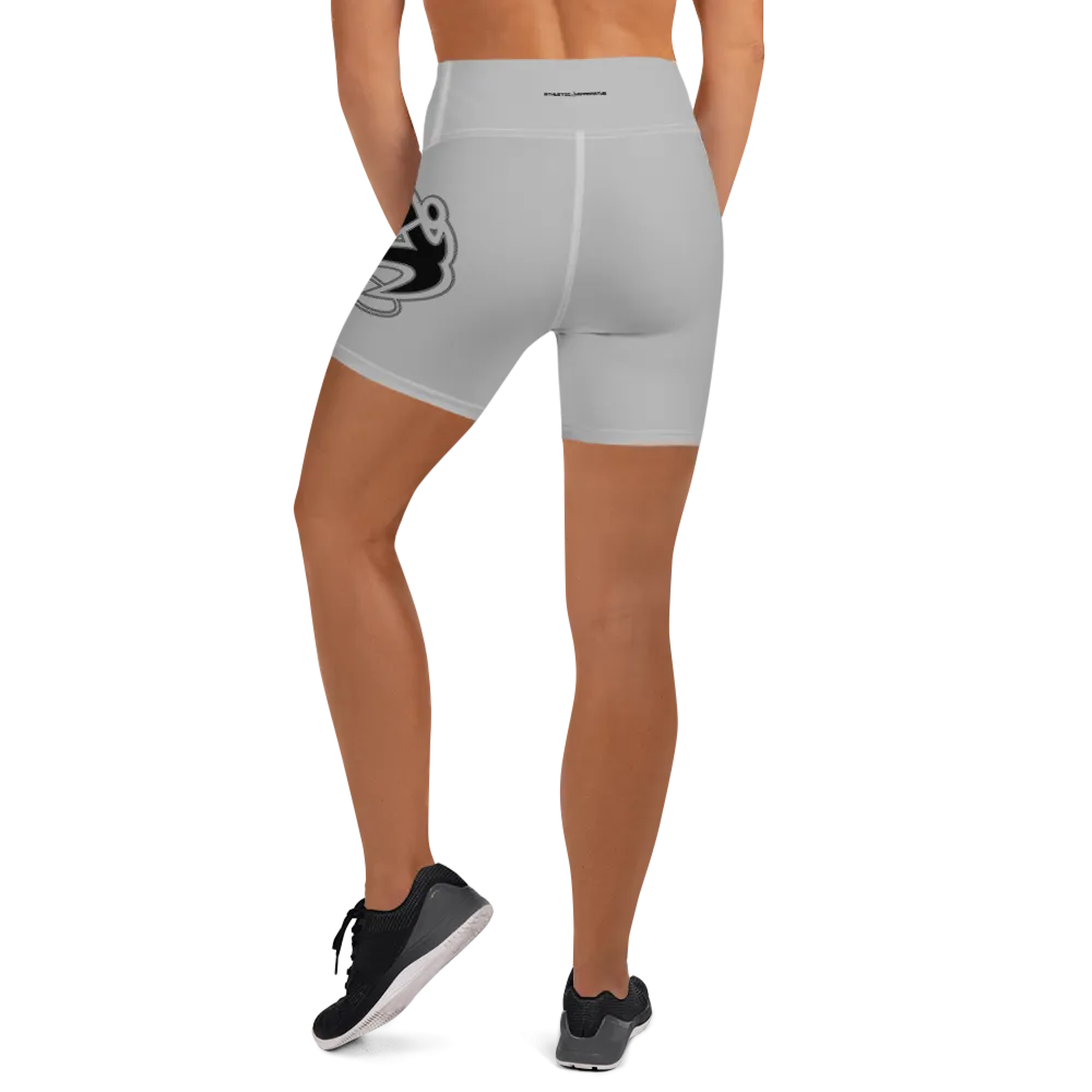 Athletic Apparatus Grey 2 Black logo White stitch Yoga Shorts