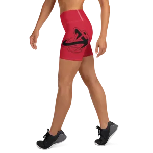 Athletic Apparatus Red Black Logo White stitch Yoga Shorts