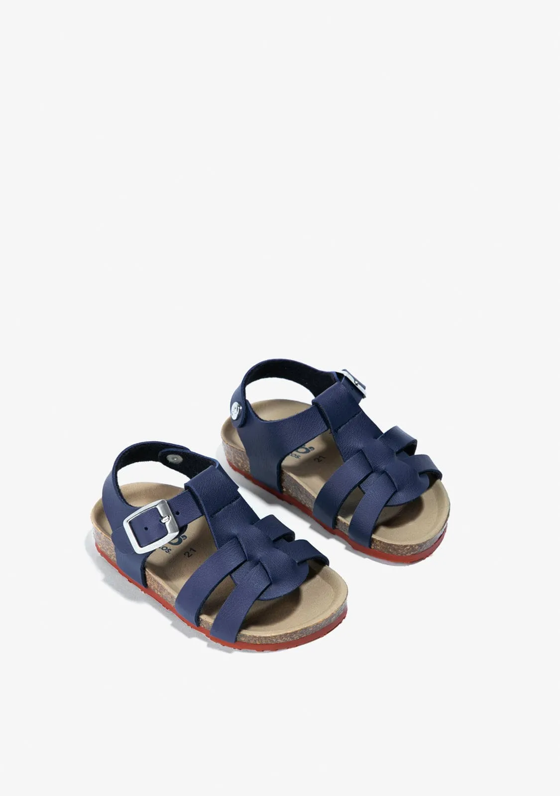 Baby's Navy Bio Buckle Sandals