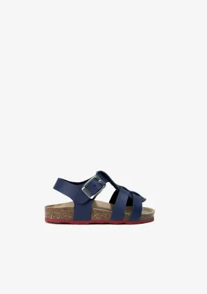 Baby's Navy Bio Buckle Sandals