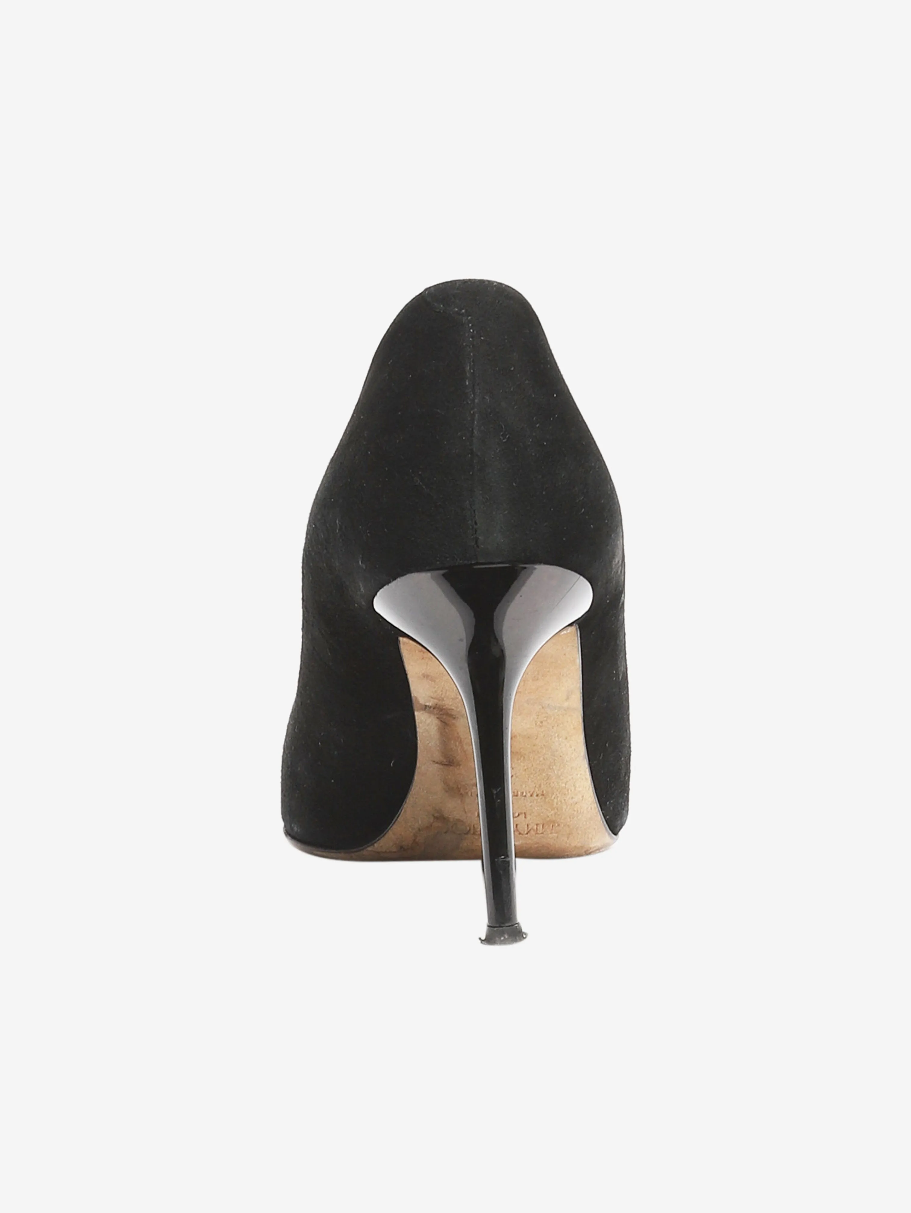 Black pointed-toe suede pumps - size EU 38