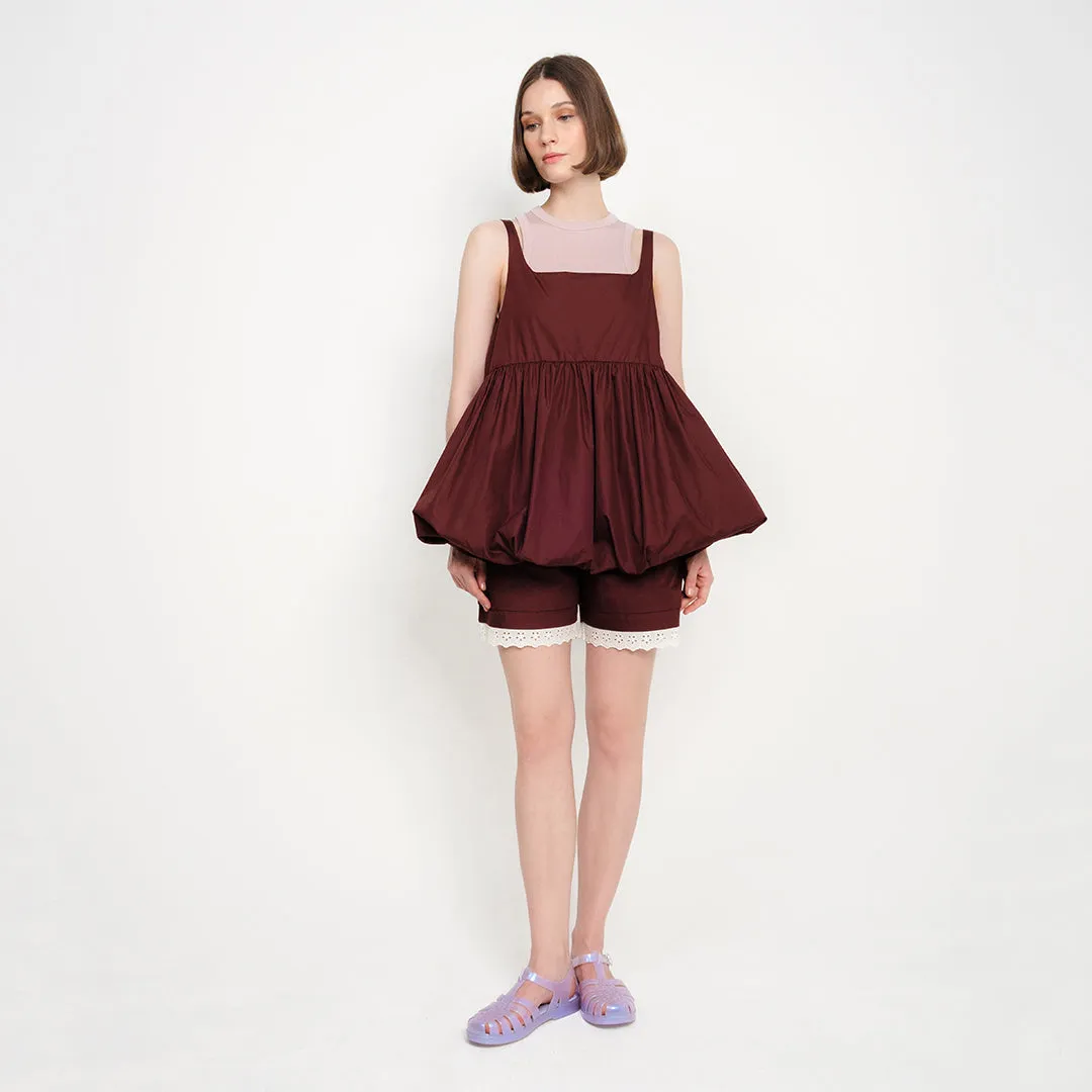 BRODERIE SHORTS - BORDEAUX