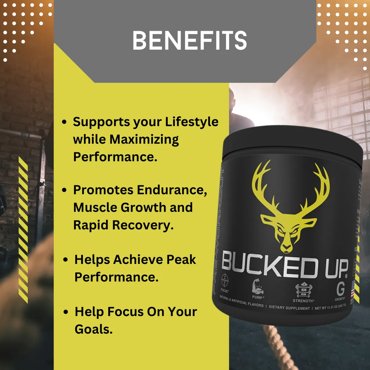Bucked Up Pre-Workout, Intense Muscle Pump, 30 Servings