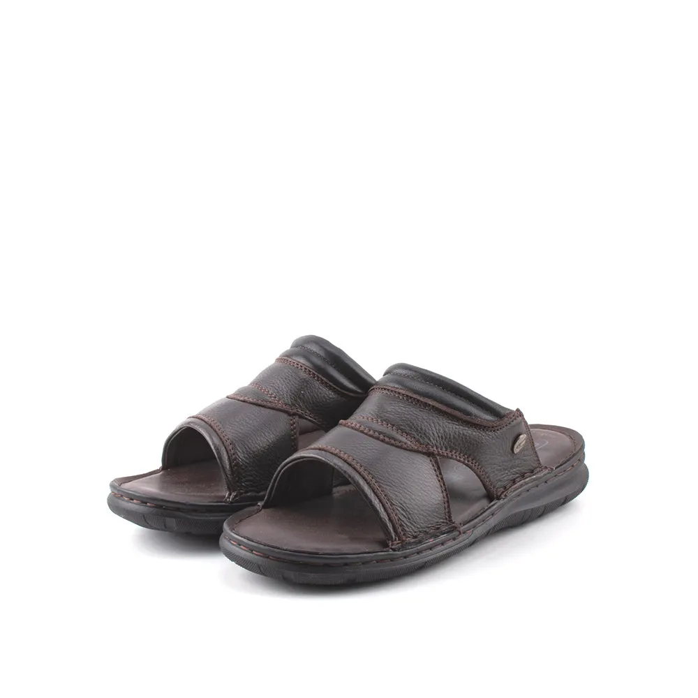 camel active Leather Large Front Strap Sandals  Men Coffee KINGLEY-892411-FF2SV-33