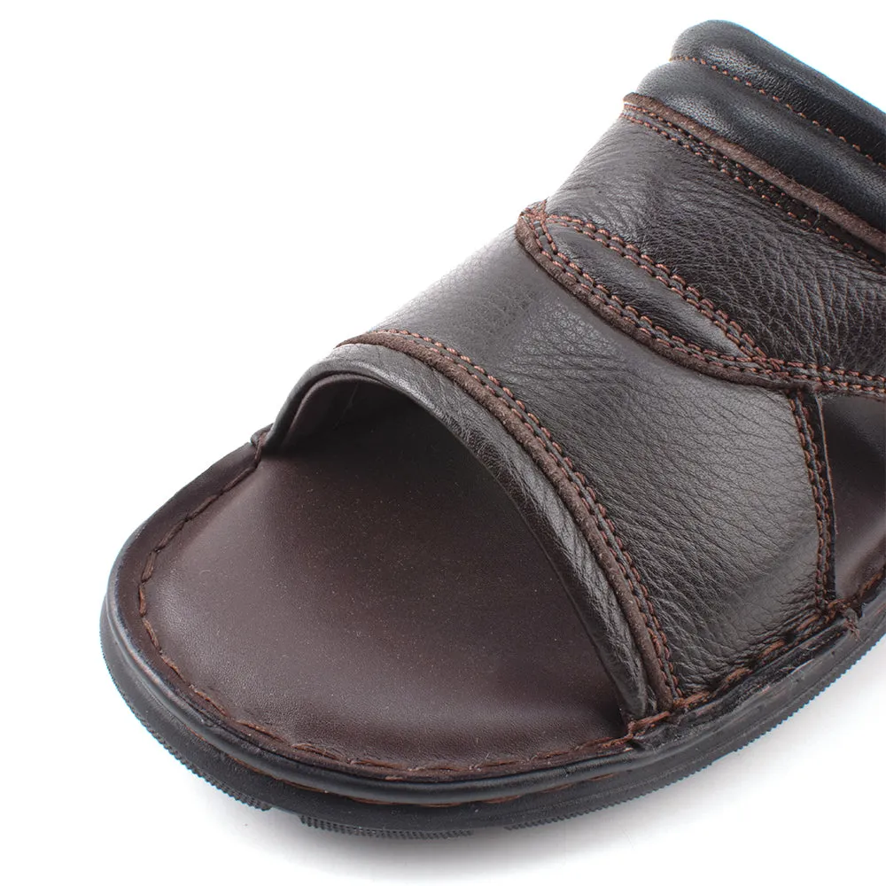 camel active Leather Large Front Strap Sandals  Men Coffee KINGLEY-892411-FF2SV-33
