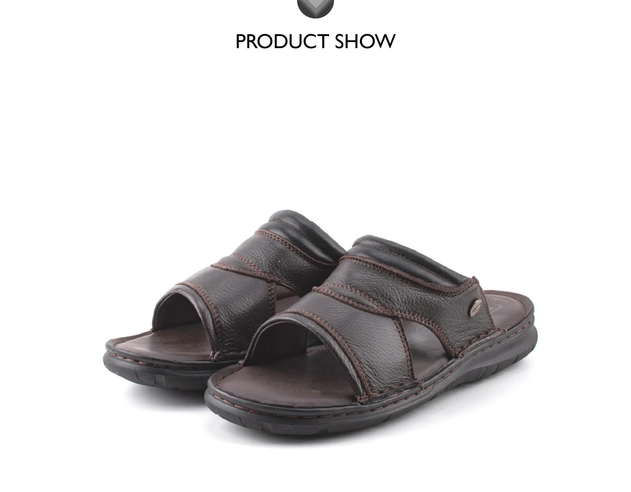 camel active Leather Large Front Strap Sandals  Men Coffee KINGLEY-892411-FF2SV-33