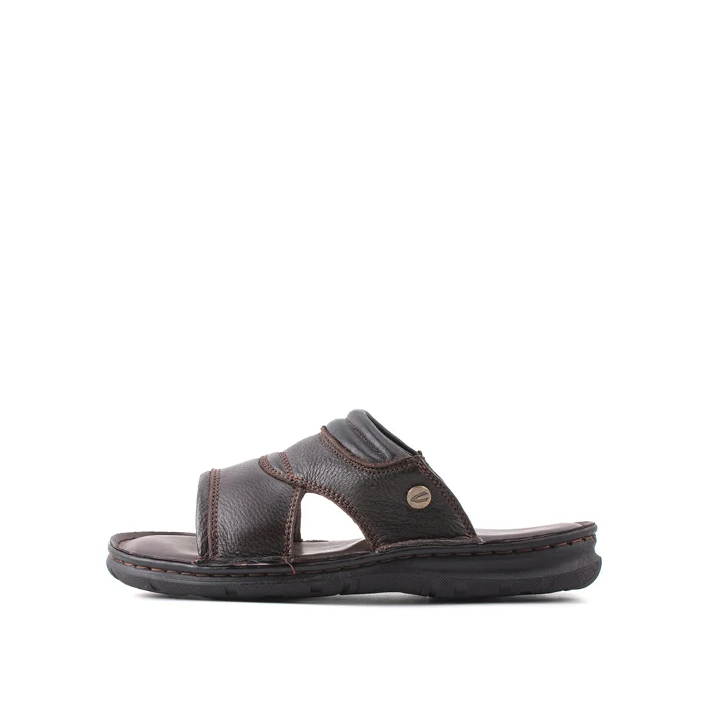 camel active Leather Large Front Strap Sandals  Men Coffee KINGLEY-892411-FF2SV-33