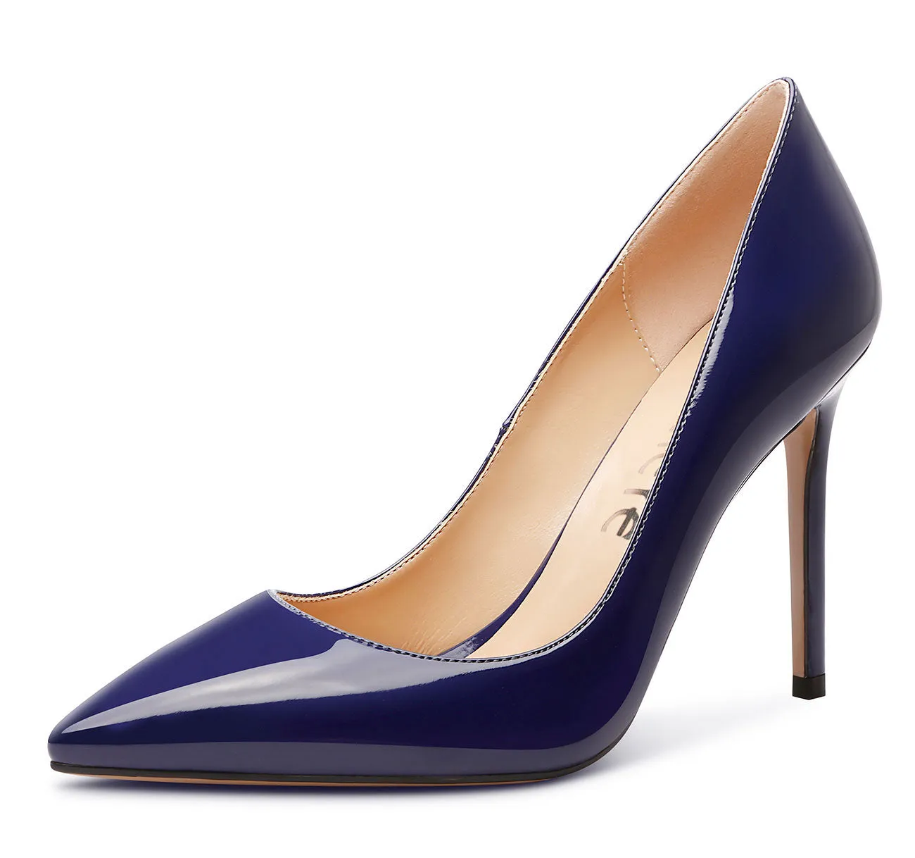 CASTAMERE Womens Basic High Heels Pumps Slip On Pointy Toe Stilettos 10CM Heel