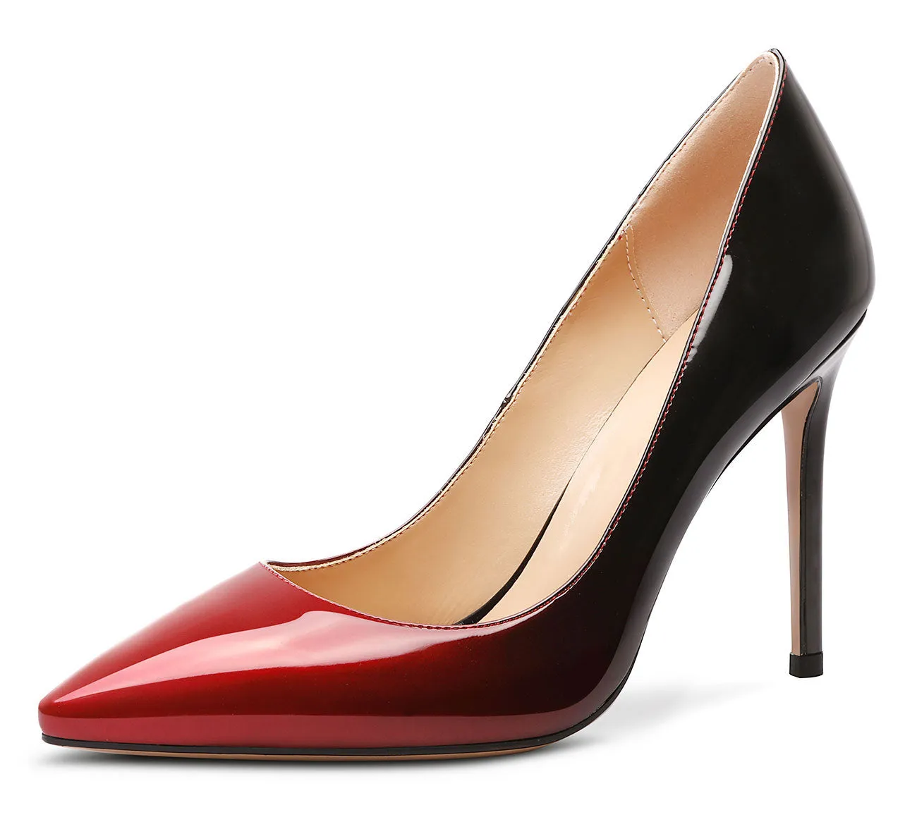 CASTAMERE Womens Basic High Heels Pumps Slip On Pointy Toe Stilettos 10CM Heel