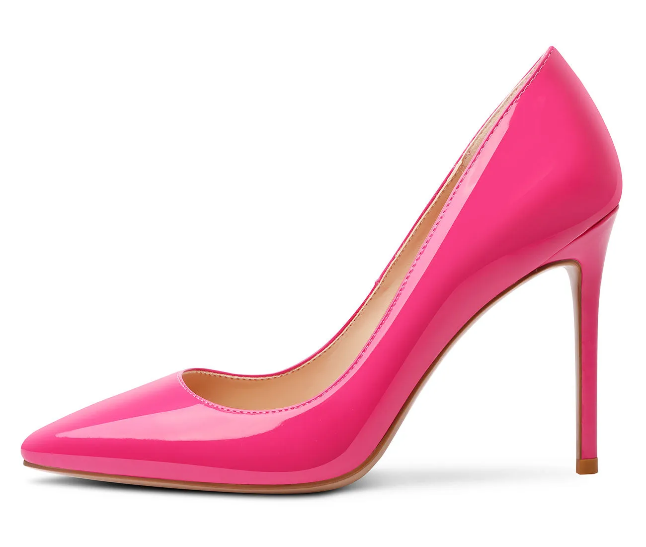 CASTAMERE Womens Basic High Heels Pumps Slip On Pointy Toe Stilettos 10CM Heel