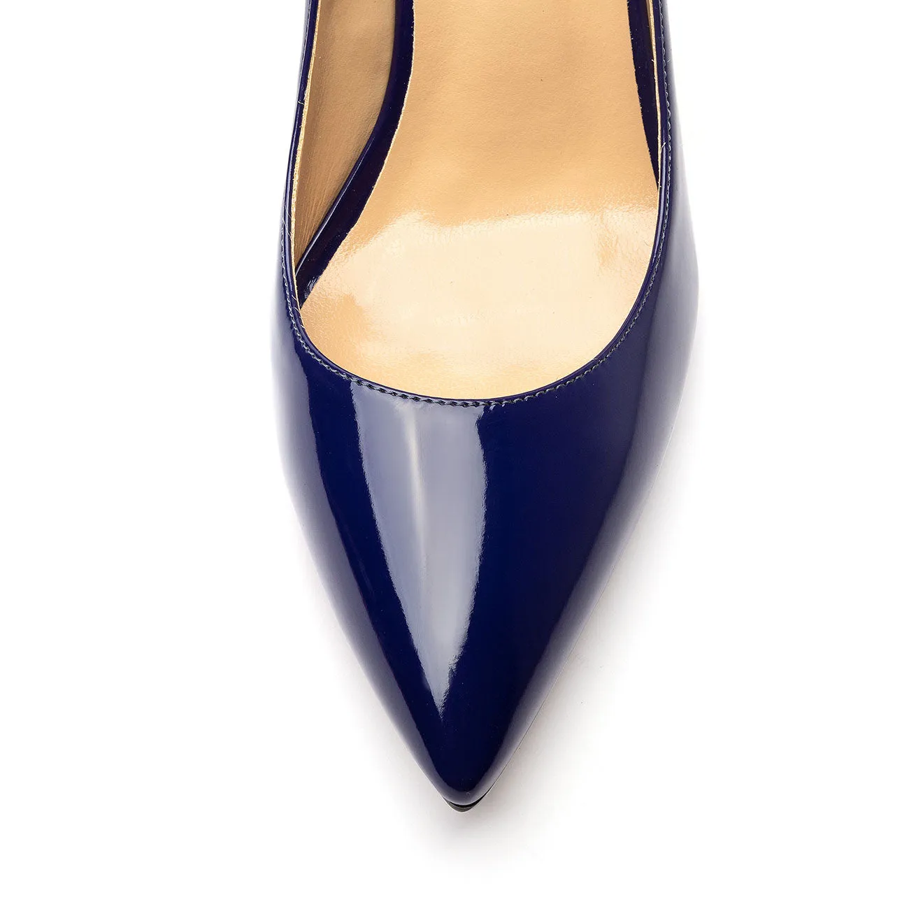CASTAMERE Womens Basic High Heels Pumps Slip On Pointy Toe Stilettos 10CM Heel