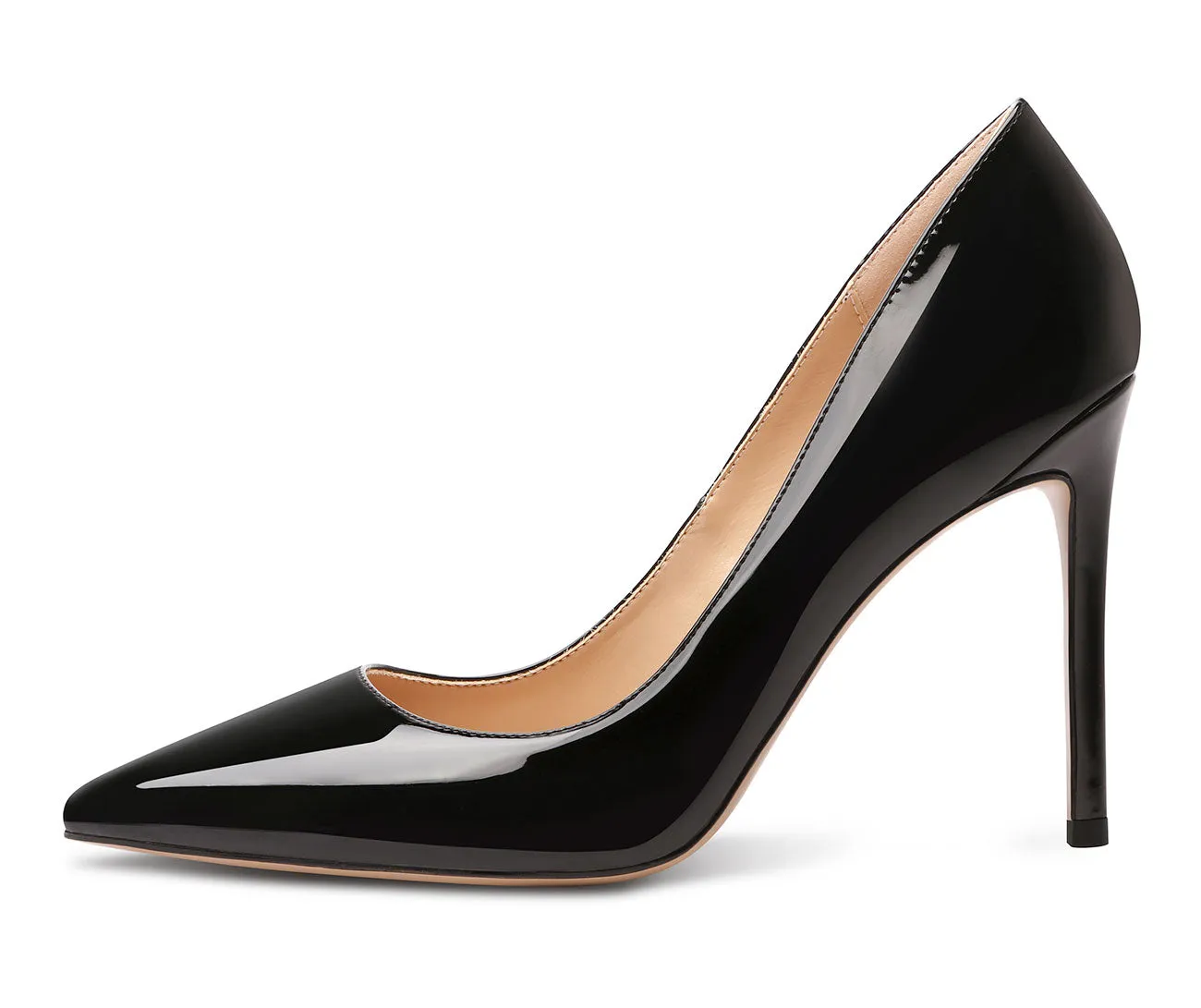 CASTAMERE Womens Basic High Heels Pumps Slip On Pointy Toe Stilettos 10CM Heel