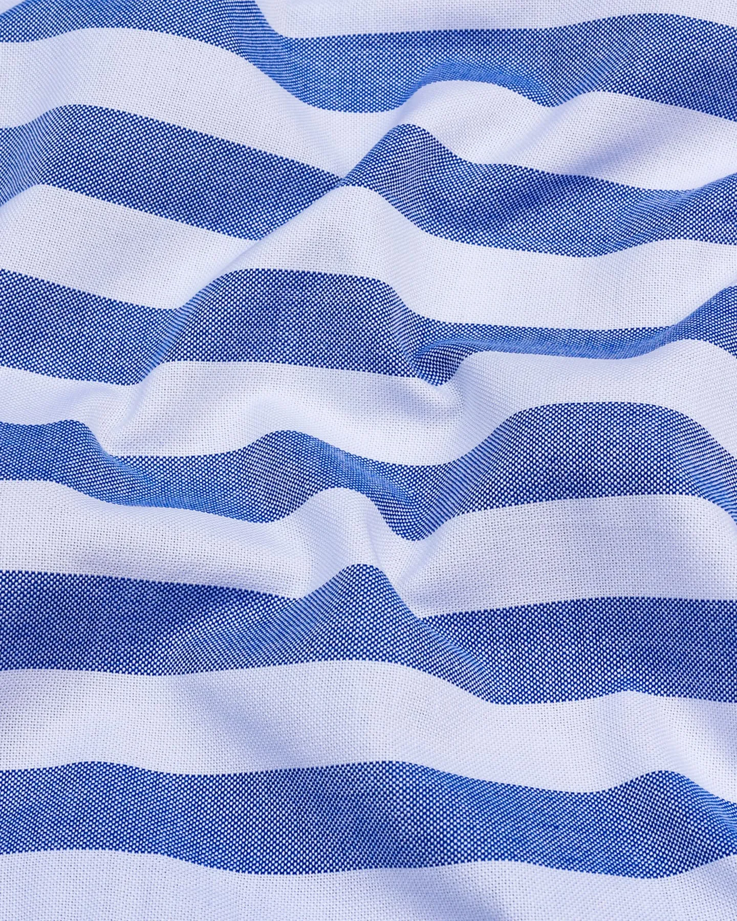 Ceniza Blue With White Broad Stripe Oxford Cotton Shirt