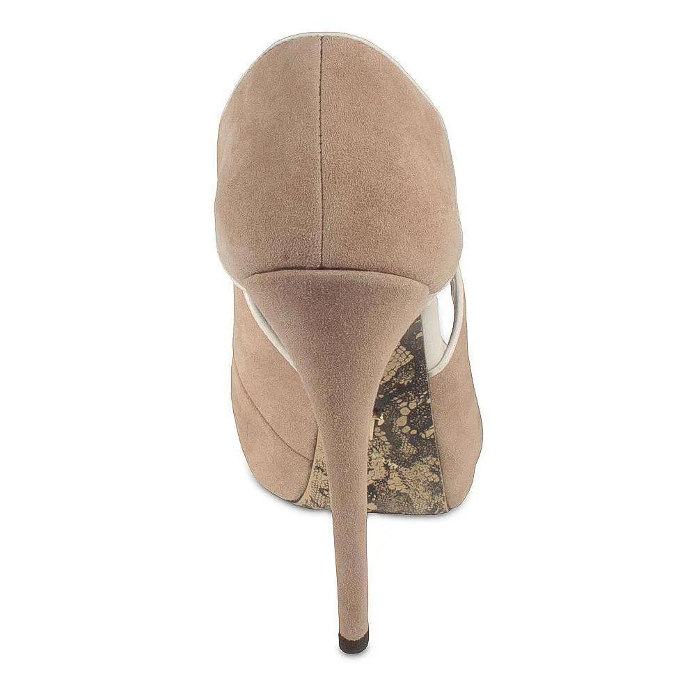 Cesare Paciotti Designer Shoes Light Rose / Beige Suede Patent Cut-Out Sandals (KCPW625)