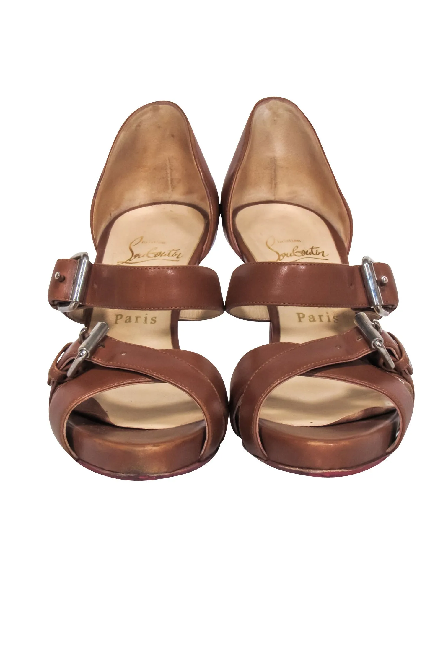 Christian Louboutin - Cognac "Atalanta 85 Calf Zip" Sz 6.5