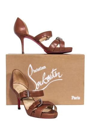 Christian Louboutin - Cognac "Atalanta 85 Calf Zip" Sz 6.5