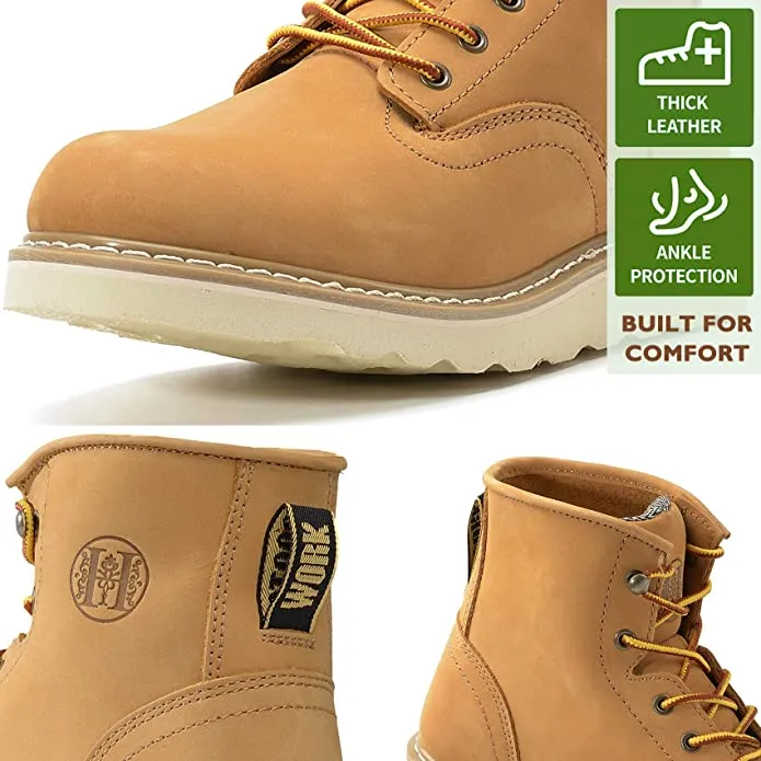 CK306 - 6'' Non-slip Water Resistant Safety Boots Soft Toe -Yellow/Eva Sole