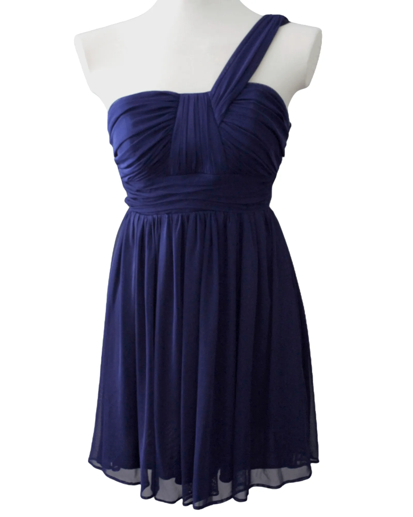 Cool Winter Navy One-Shoulder Skater Dress