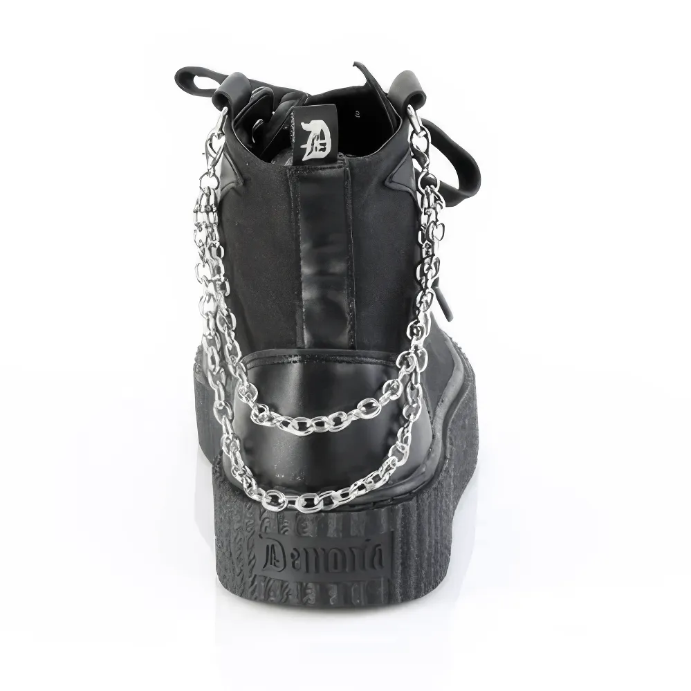 DEMONIA Gothic High-Top Sneakers with Bat Details