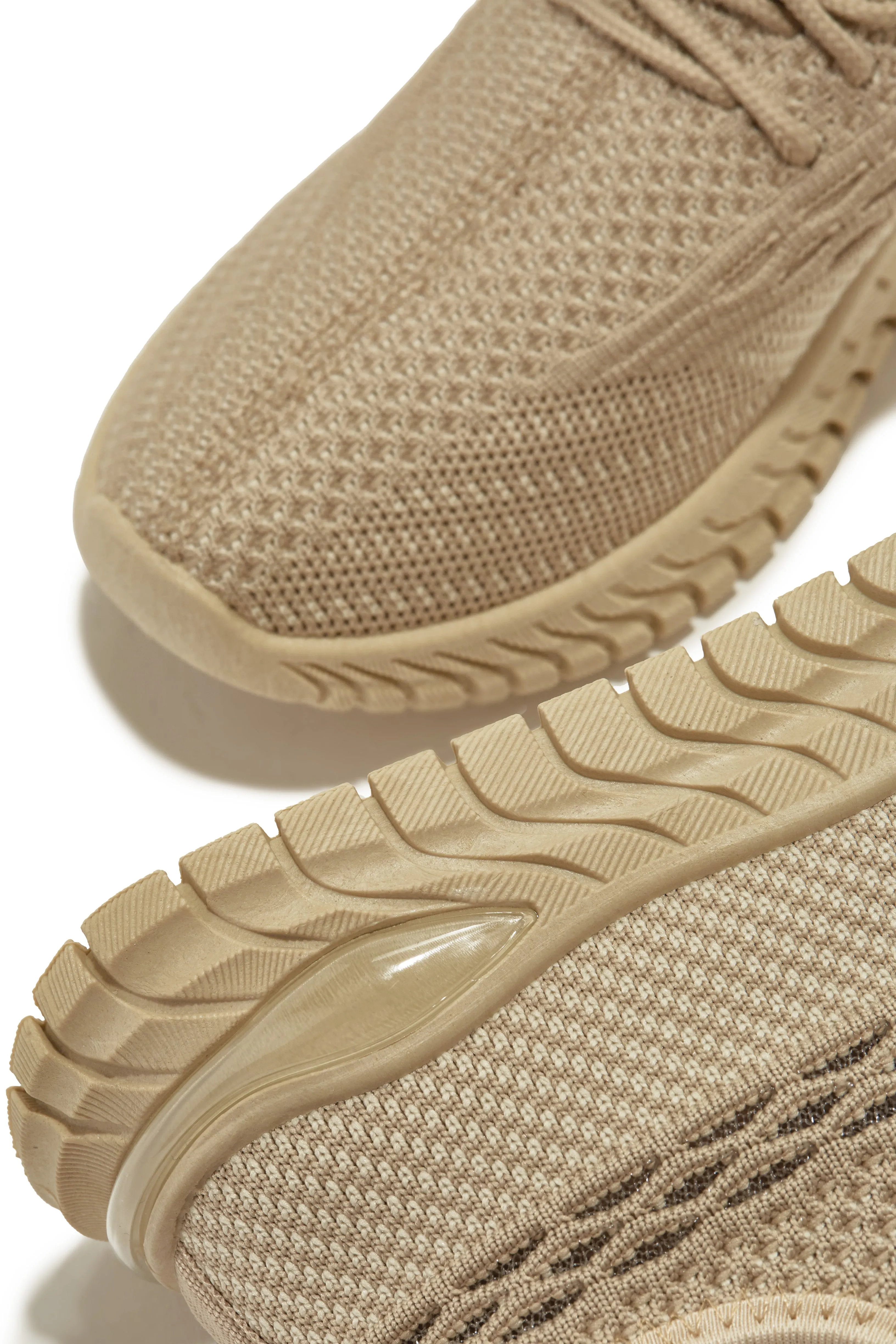 Determined Lace Up Sneakers - Nude