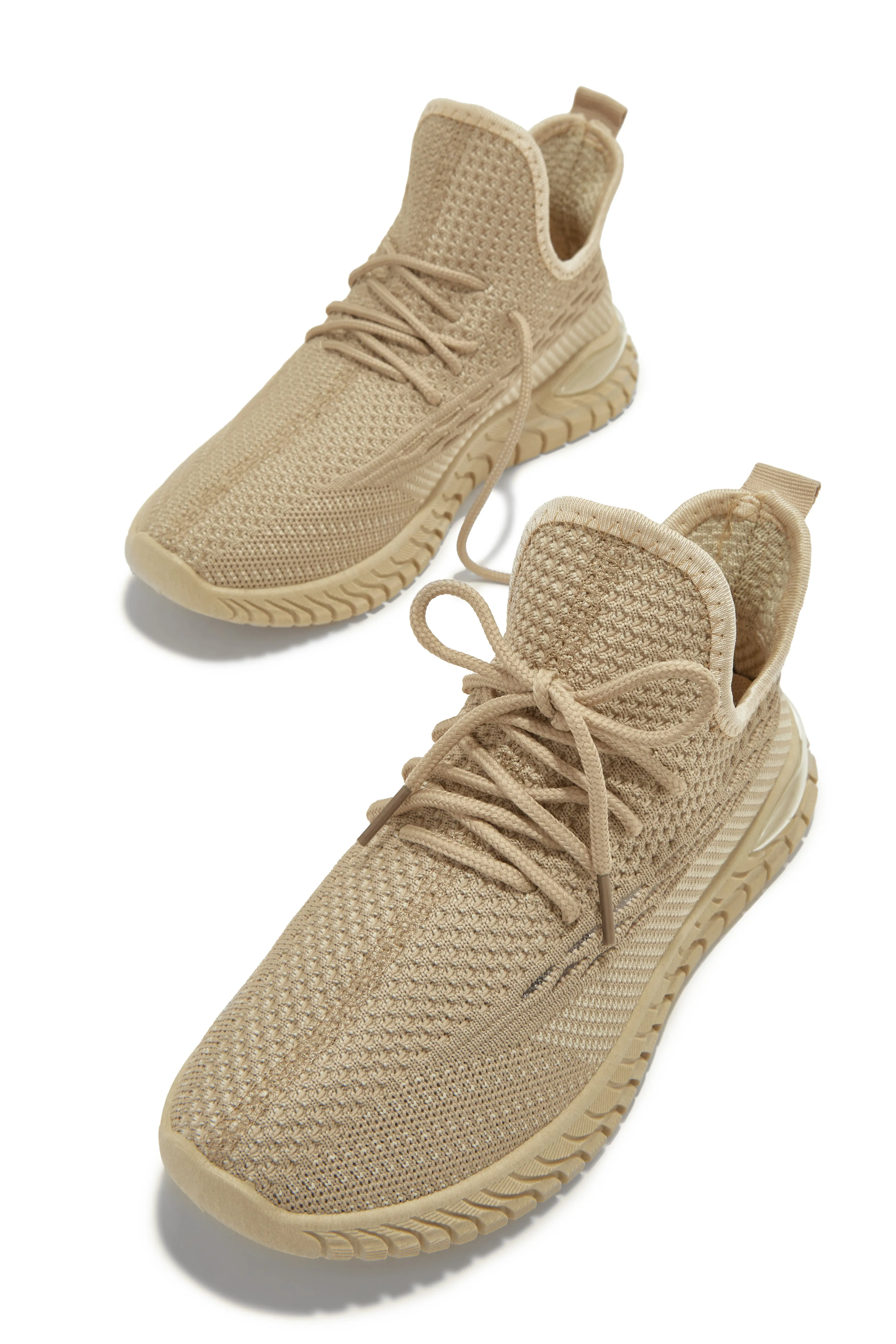 Determined Lace Up Sneakers - Nude