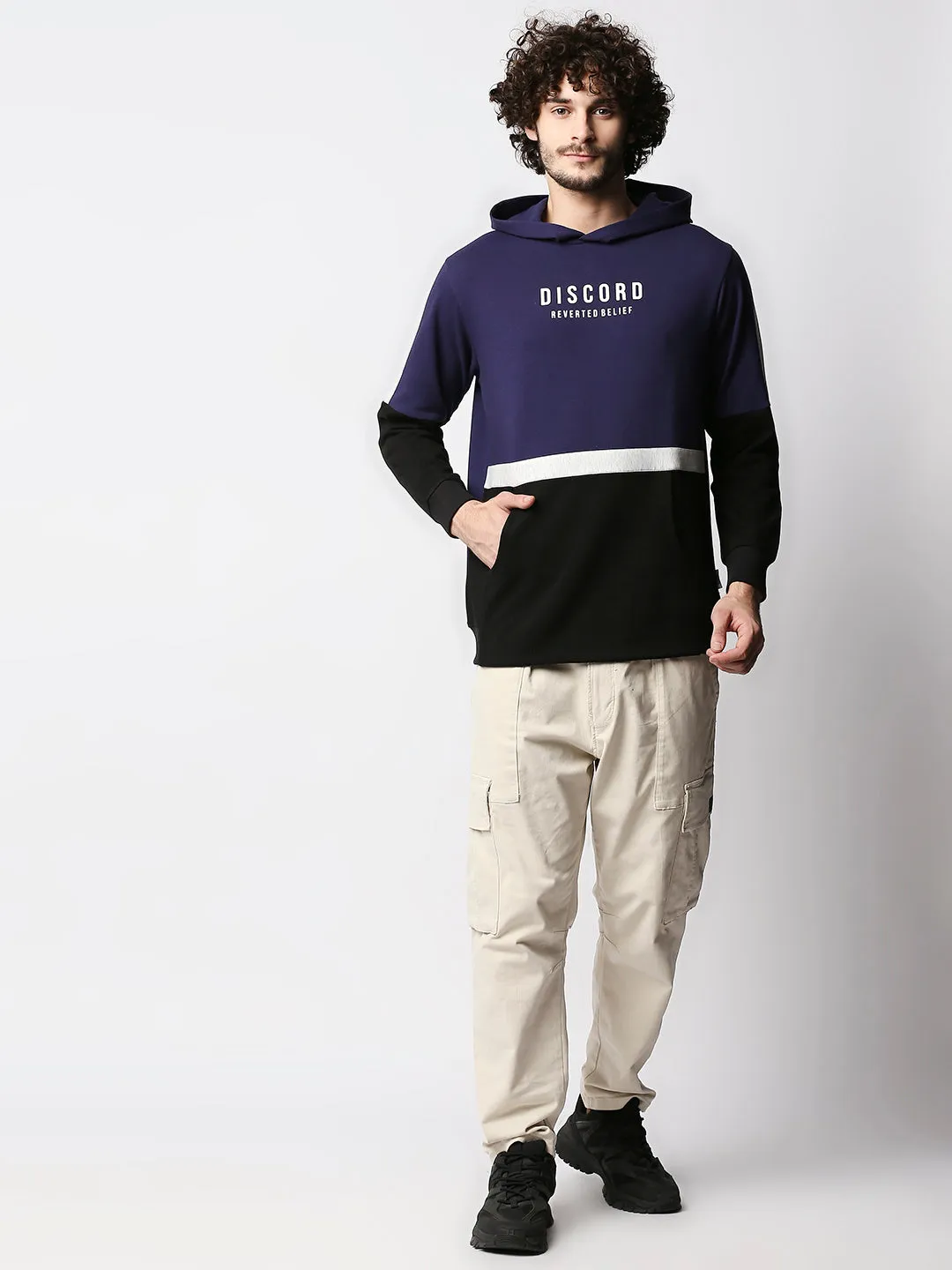 Disrupt Mens Purple Typographic Hoodie