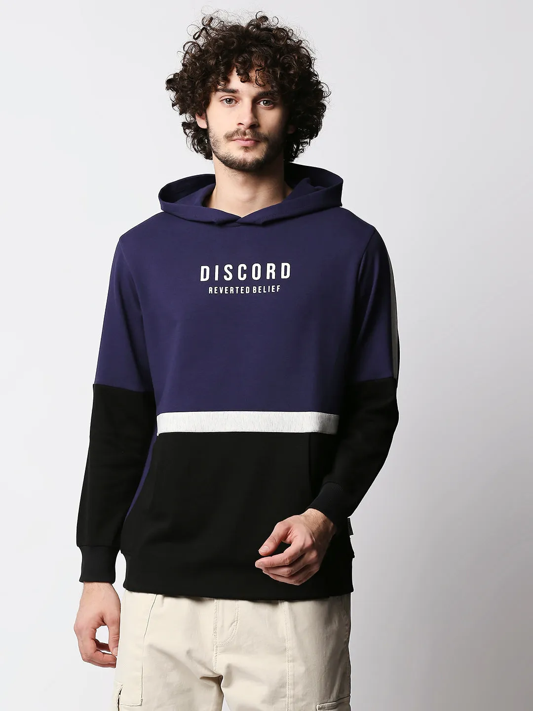 Disrupt Mens Purple Typographic Hoodie