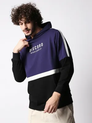 Disrupt Mens Purple Typographic Hoodie