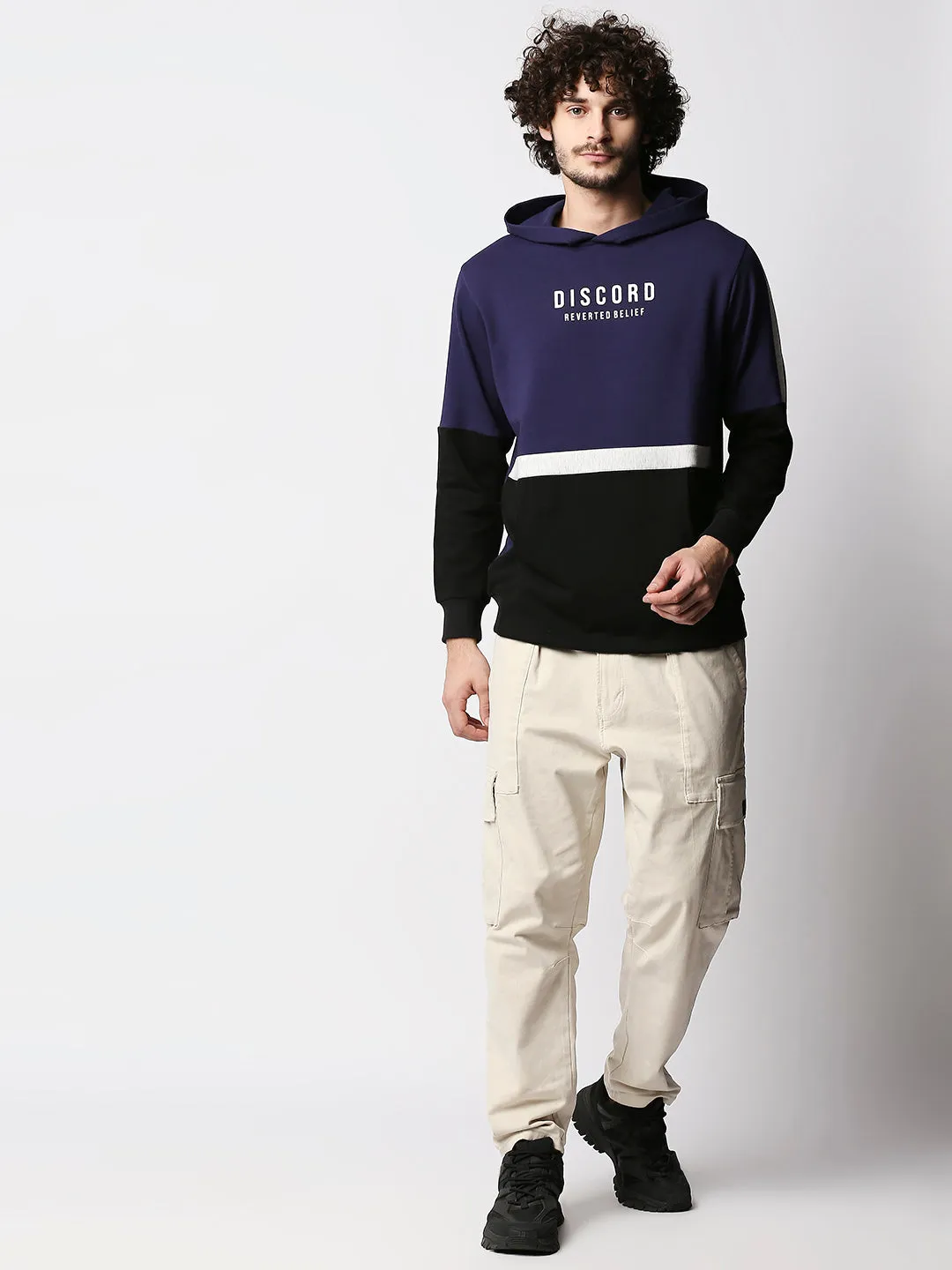 Disrupt Mens Purple Typographic Hoodie