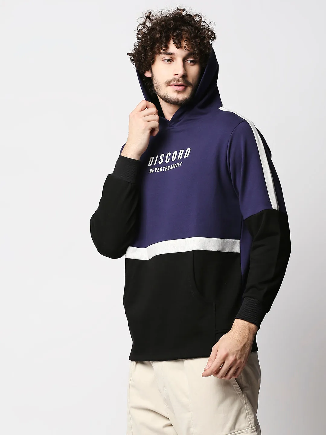 Disrupt Mens Purple Typographic Hoodie