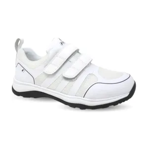 FITec 9731-3V White - Men's Double Straps Walking Shoes with Slip Resistant Soles