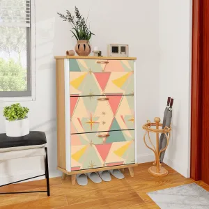 Franciscan Starburst Vintage 50s Pattern Mid Century Modern Shoe Cabinet