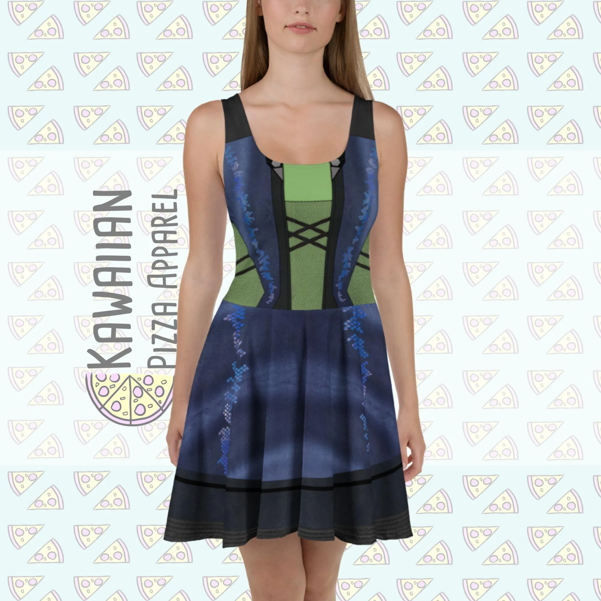 Gamora Inspired Skater Dress