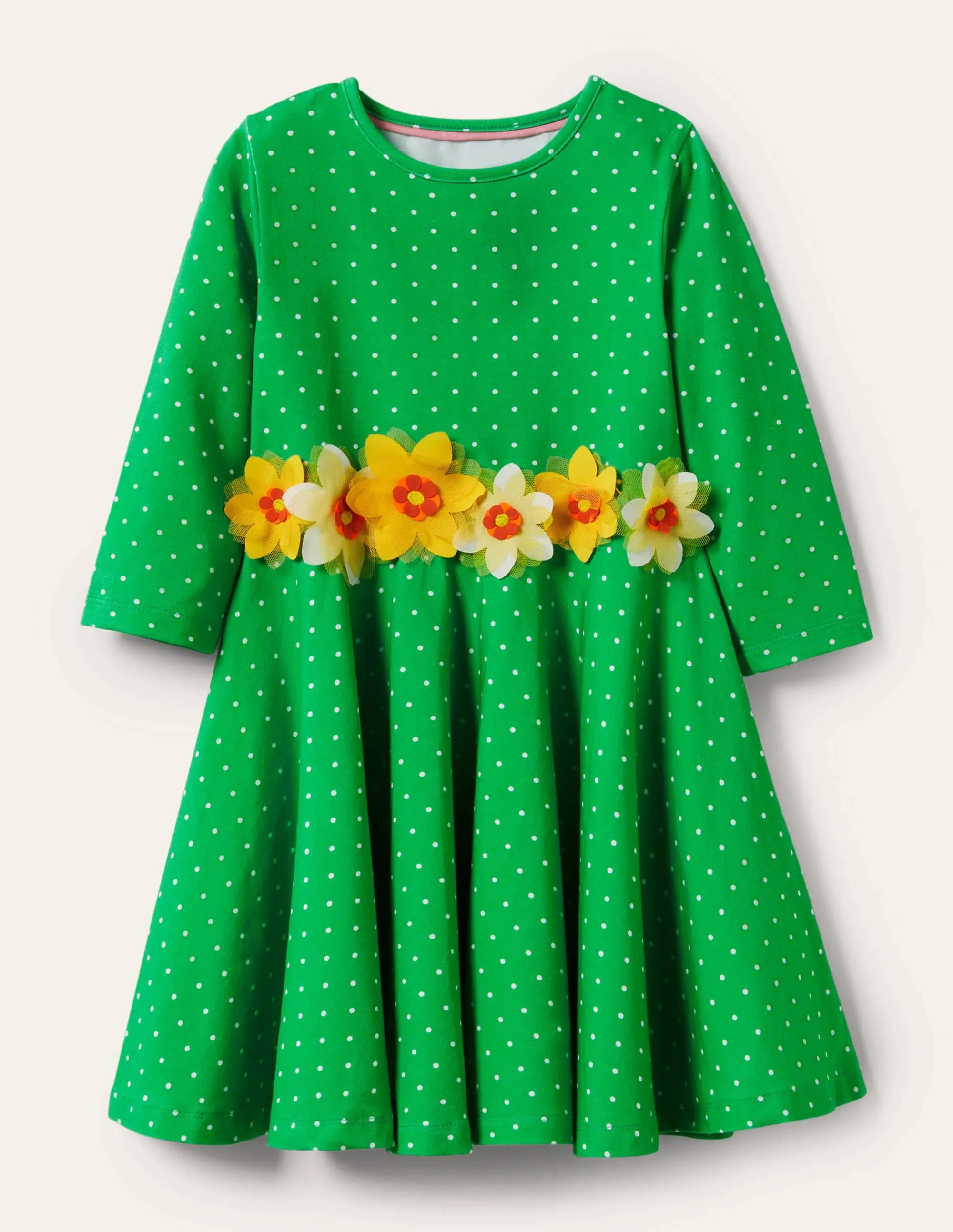 Green Floral Flutter Detail Smocked Dress-Aloe Green Spot