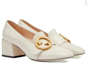 Gucci Blondie Leather Pump Beige Heels