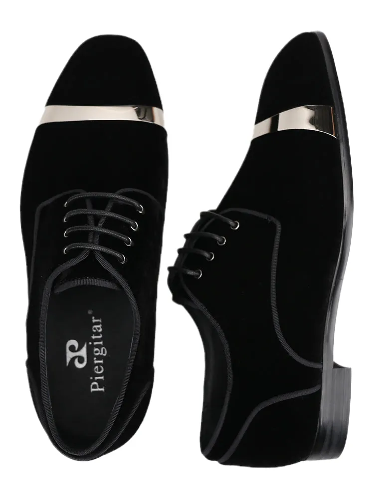 Hot-selling European and American lace-up square-toe loafers red outsole yuppie-style velvet Oxford shoes for men with breathable leather lining