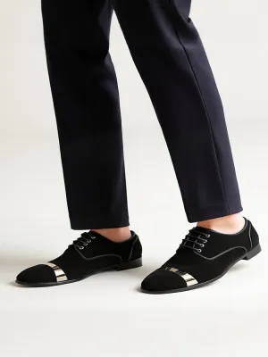 Hot-selling European and American lace-up square-toe loafers red outsole yuppie-style velvet Oxford shoes for men with breathable leather lining