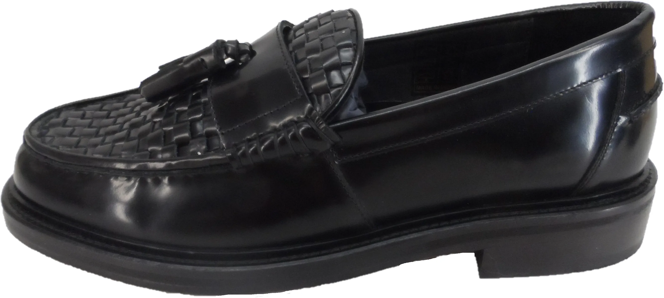 Ikon Original Black Real Weave Retro,Ska,Northern Soul Tassel Loafers