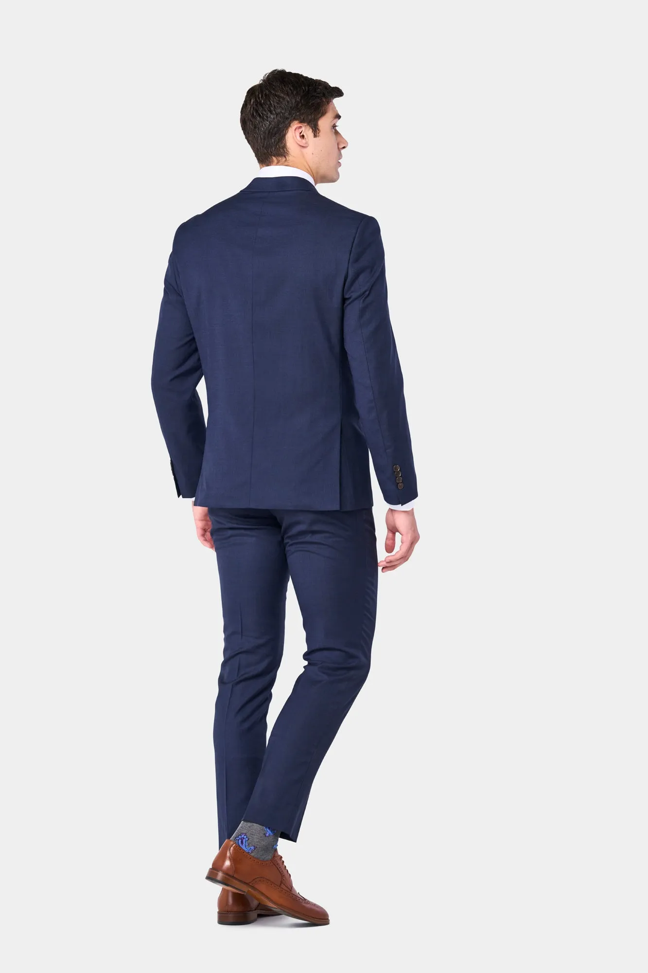 Indigo Sharkskin 2 Button Suit