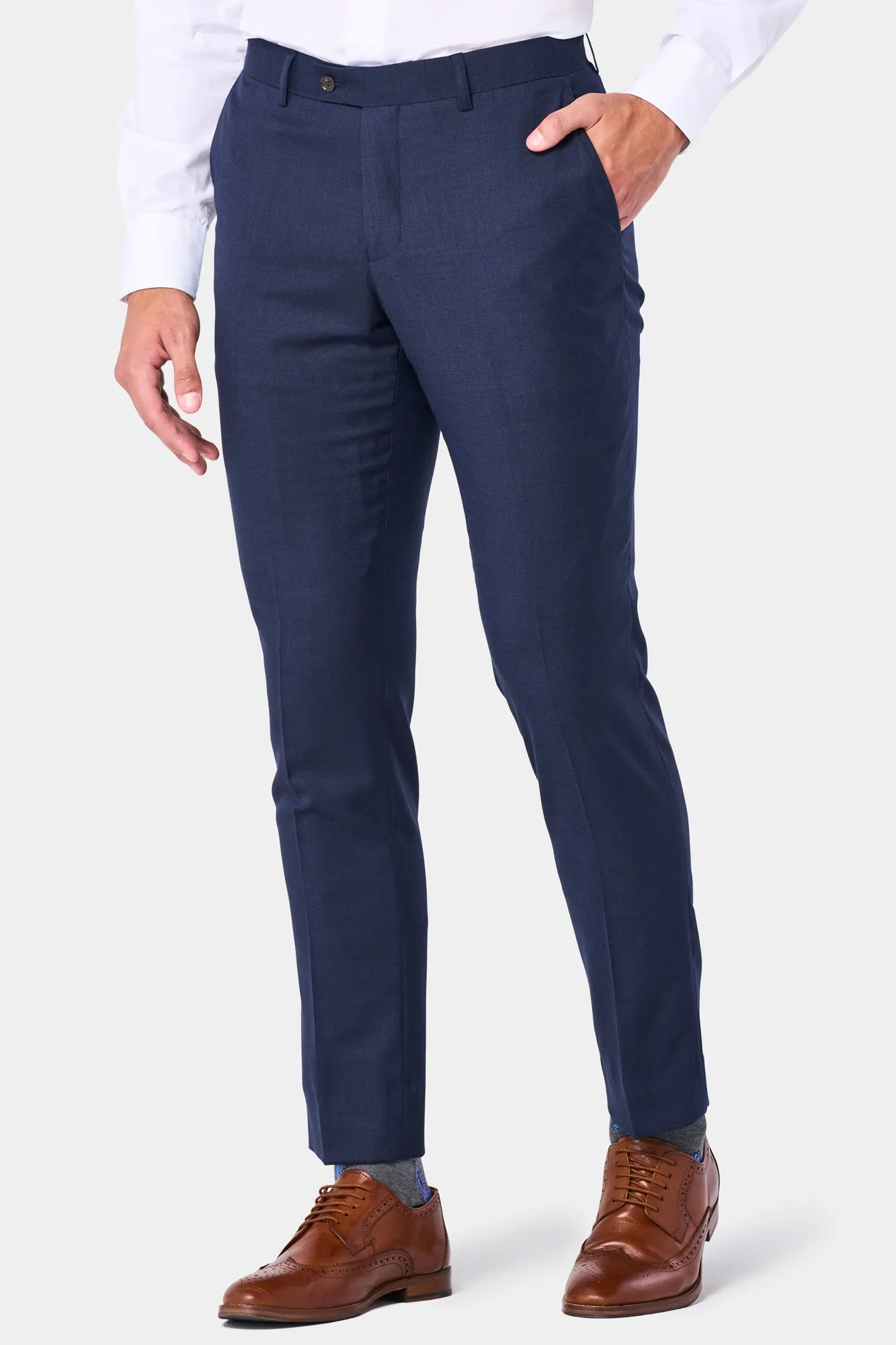 Indigo Sharkskin 2 Button Suit