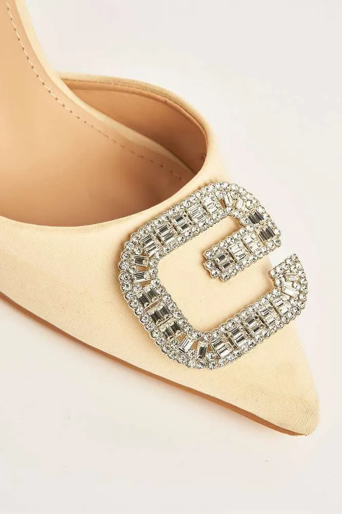 Kira G Diamante Broach P/toe Sandals in Nude