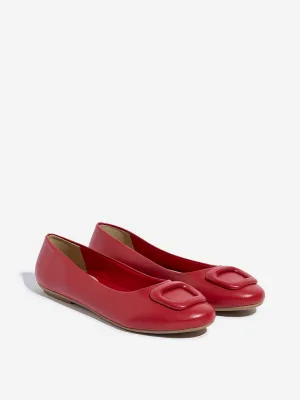 LUNA BLU Red Buckle-Detailed Ballerina