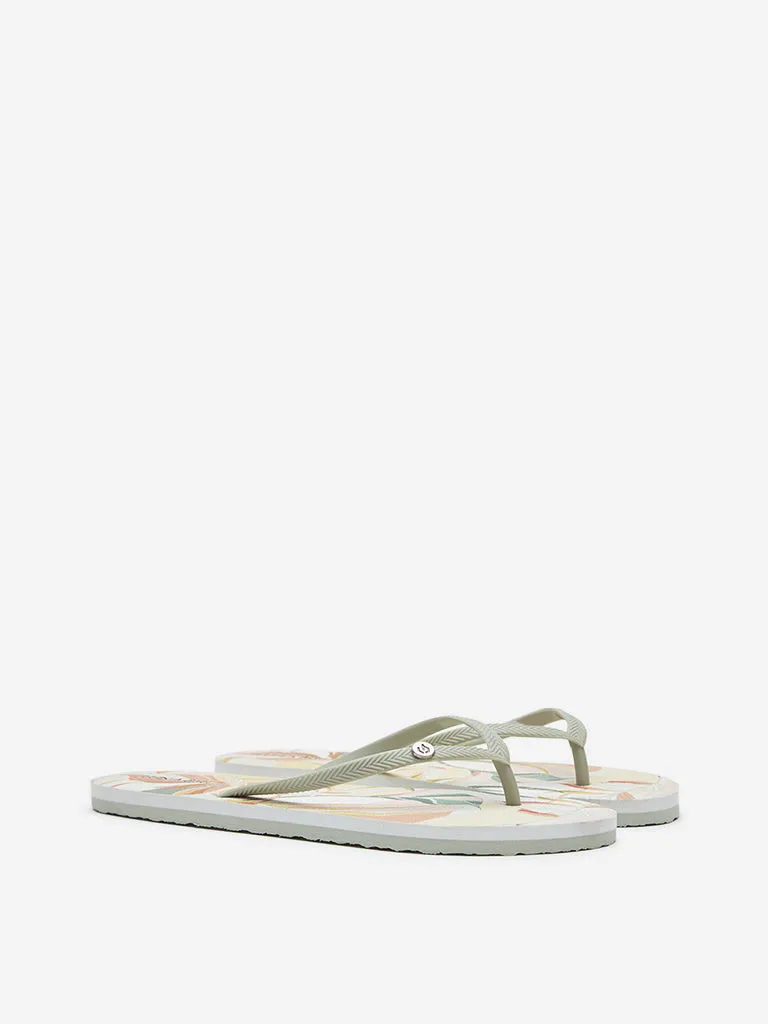 LUNA BLU Sage Tropical Design Flip-Flop